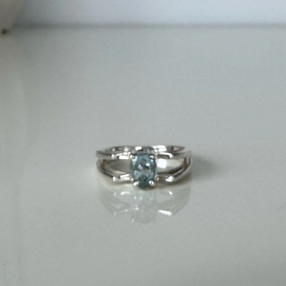 NWOT Sundance Winter Walk Ring, Sky Blue Topaz, Sterling Silver